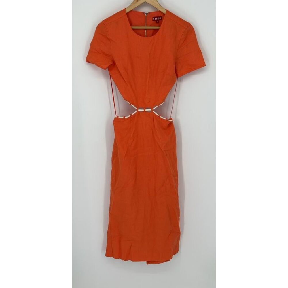 STAUD Mateo Dress in Orange